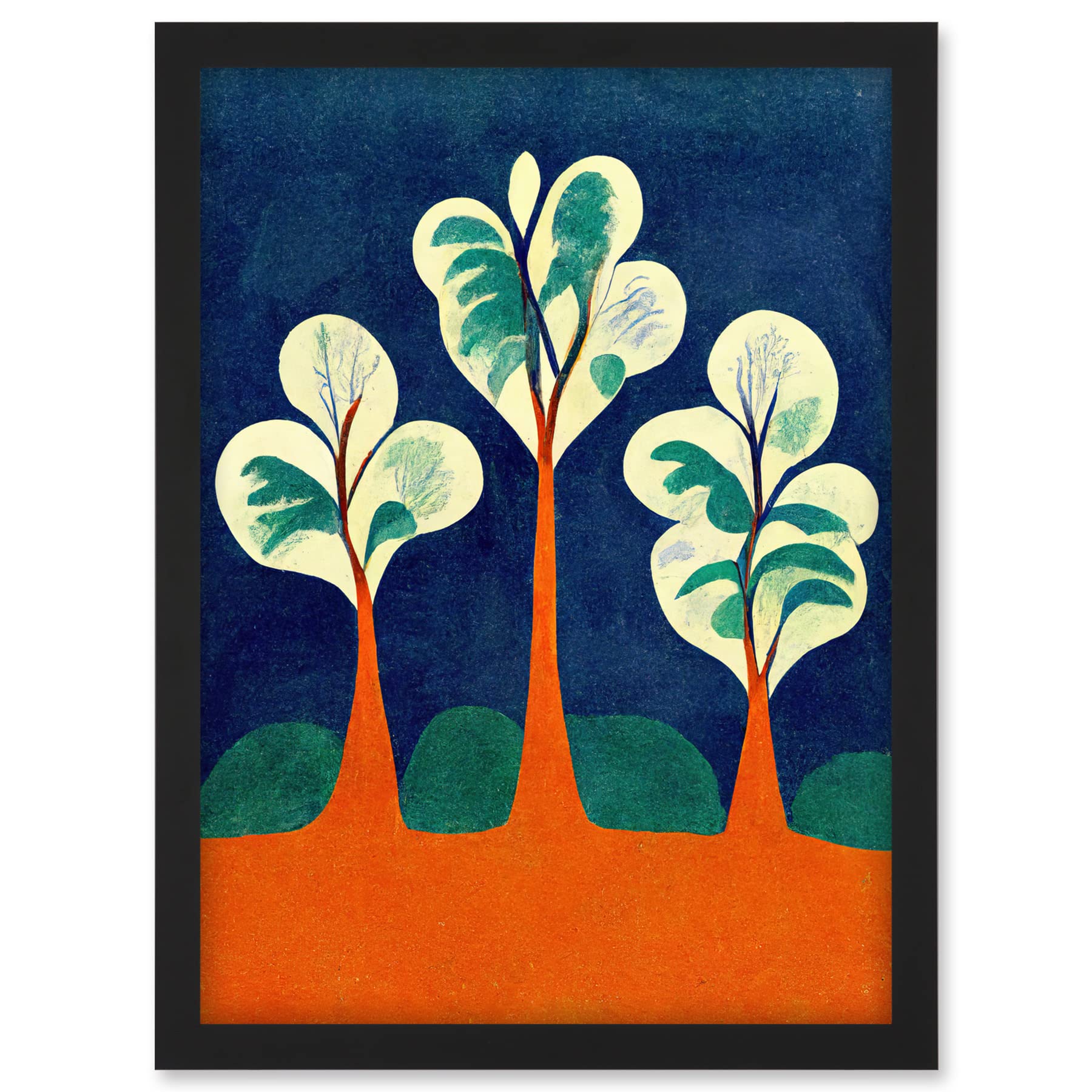Doppelganger33 LTD Henri Matisse Style Trees Fauvist Orange And Blue Artwork Framed A3 Wall Art Print