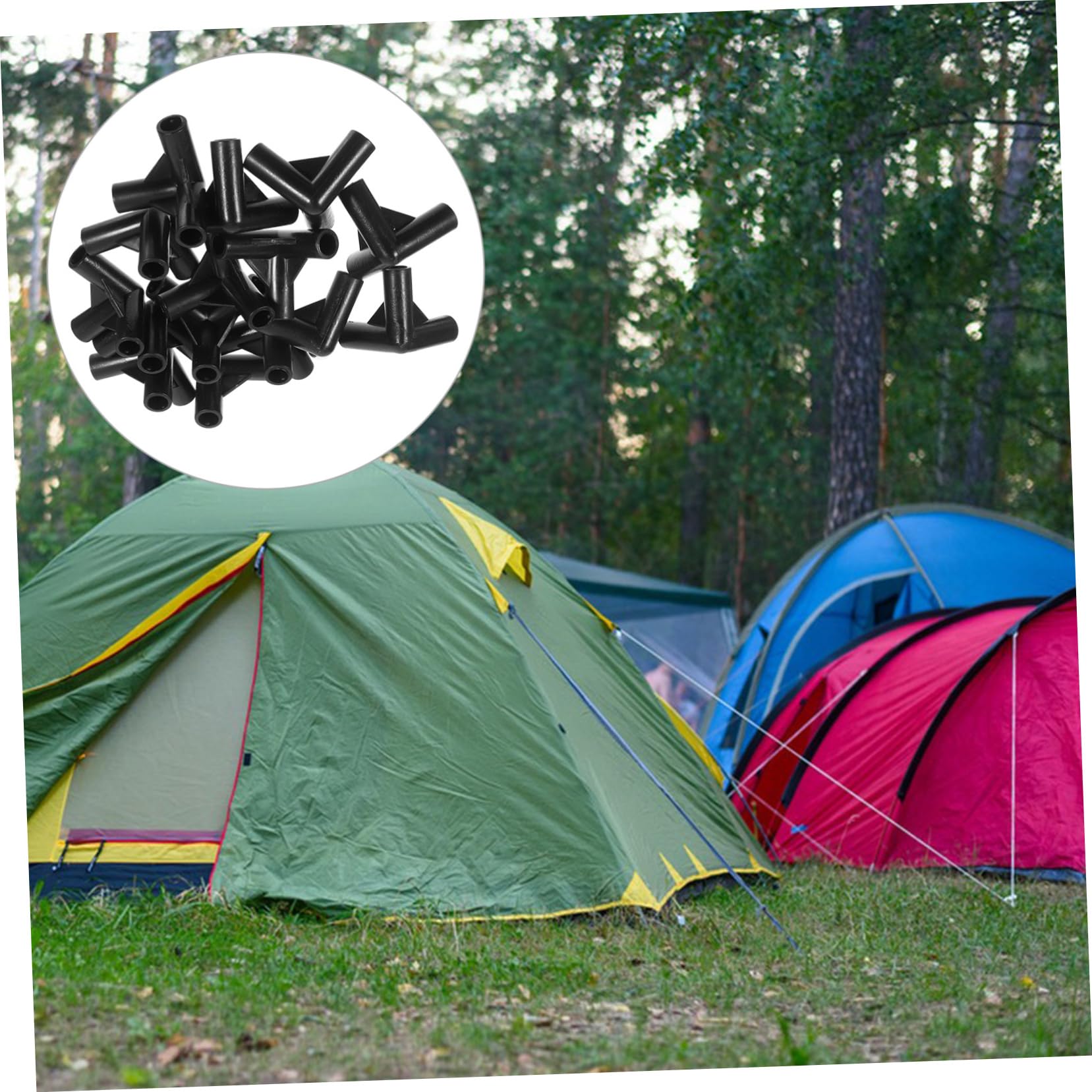 Accessoires pour Tentes Auvent, Connecteurs D’Angle en PE Noir, 24 Pièces