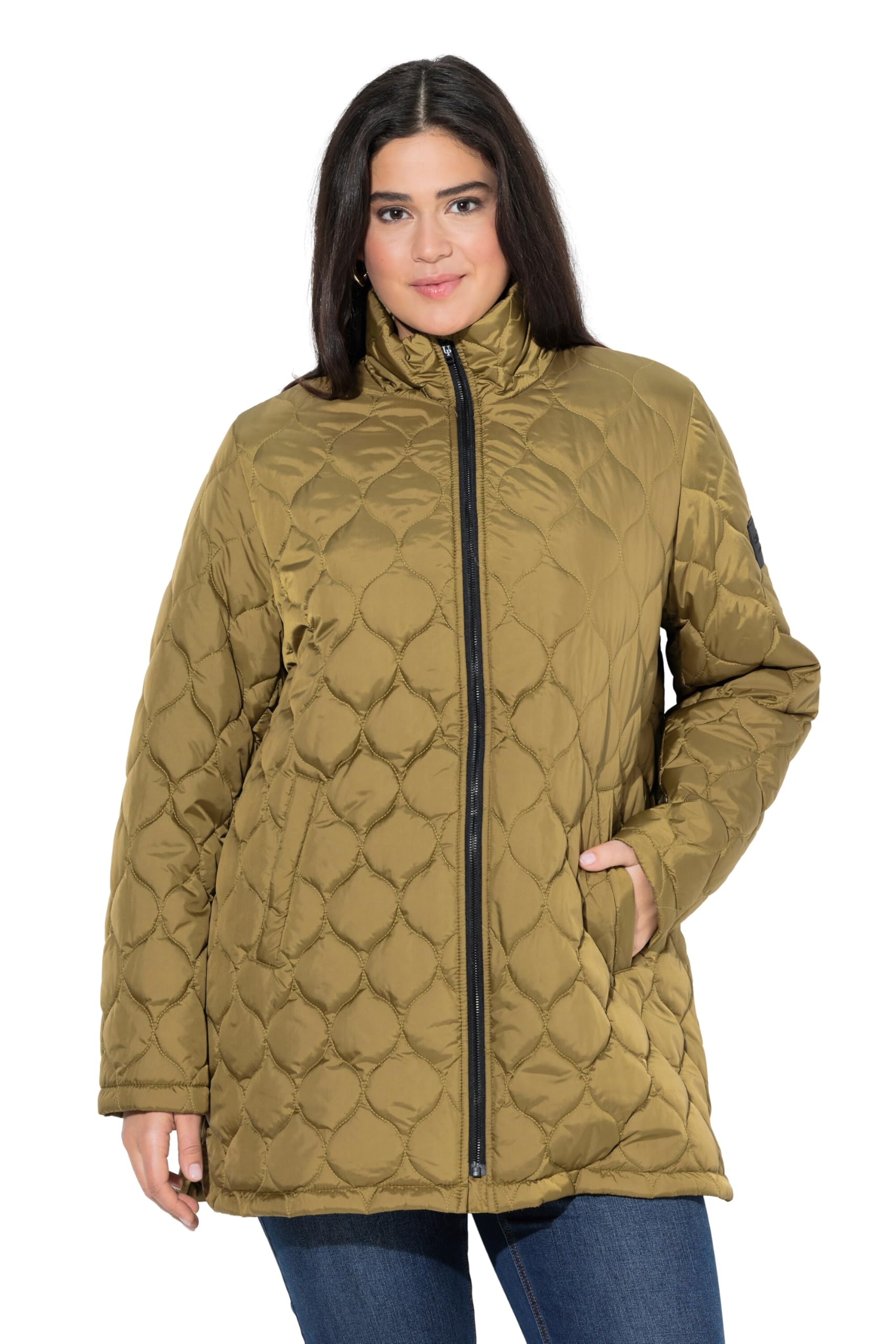 Ulla Popken Damen große Größen Übergrößen Plus Size HYPRAR Steppjacke, wasserabweisend, Stehkragen 833042