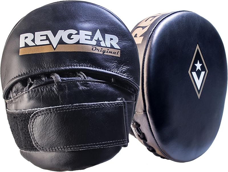 Revgear Boxing Pads Air Mitt - Boxing Mitts, Punching Mitts, Punching Pads - Adjustable Padded Hook and Loop Closure, Air Pocket Strike Zone - Pair