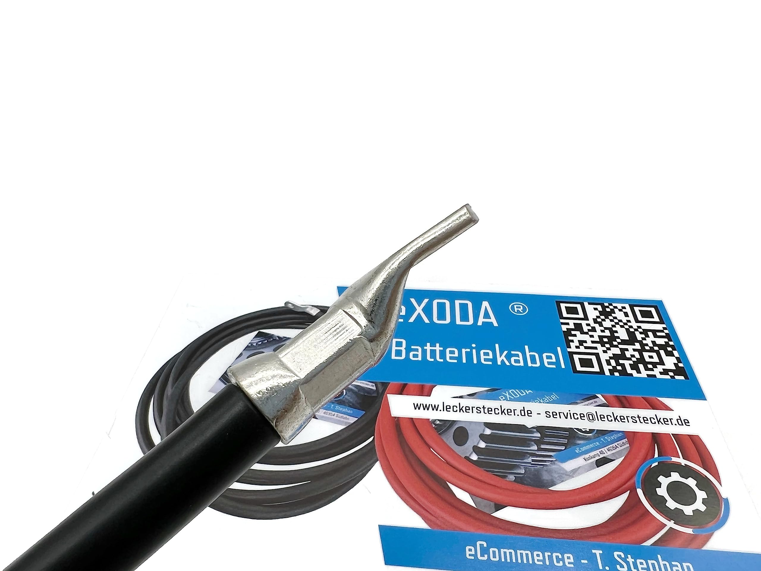 Exoda câble de batterie 50mm² 20cm M8 noir 99 pour cent cuivre pour voiture bateau moto jusquà 1680A 12V 20160W puissance maximale résistant à la chaleur flexible pour connexions sûres