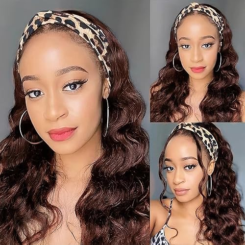 Miniatura 76 de #99J Peluca de diadema burdeos de cabello humano ondulado profundo para mujeres afroamericanas, 150% de densidad, sin encaje frontal, hecha a