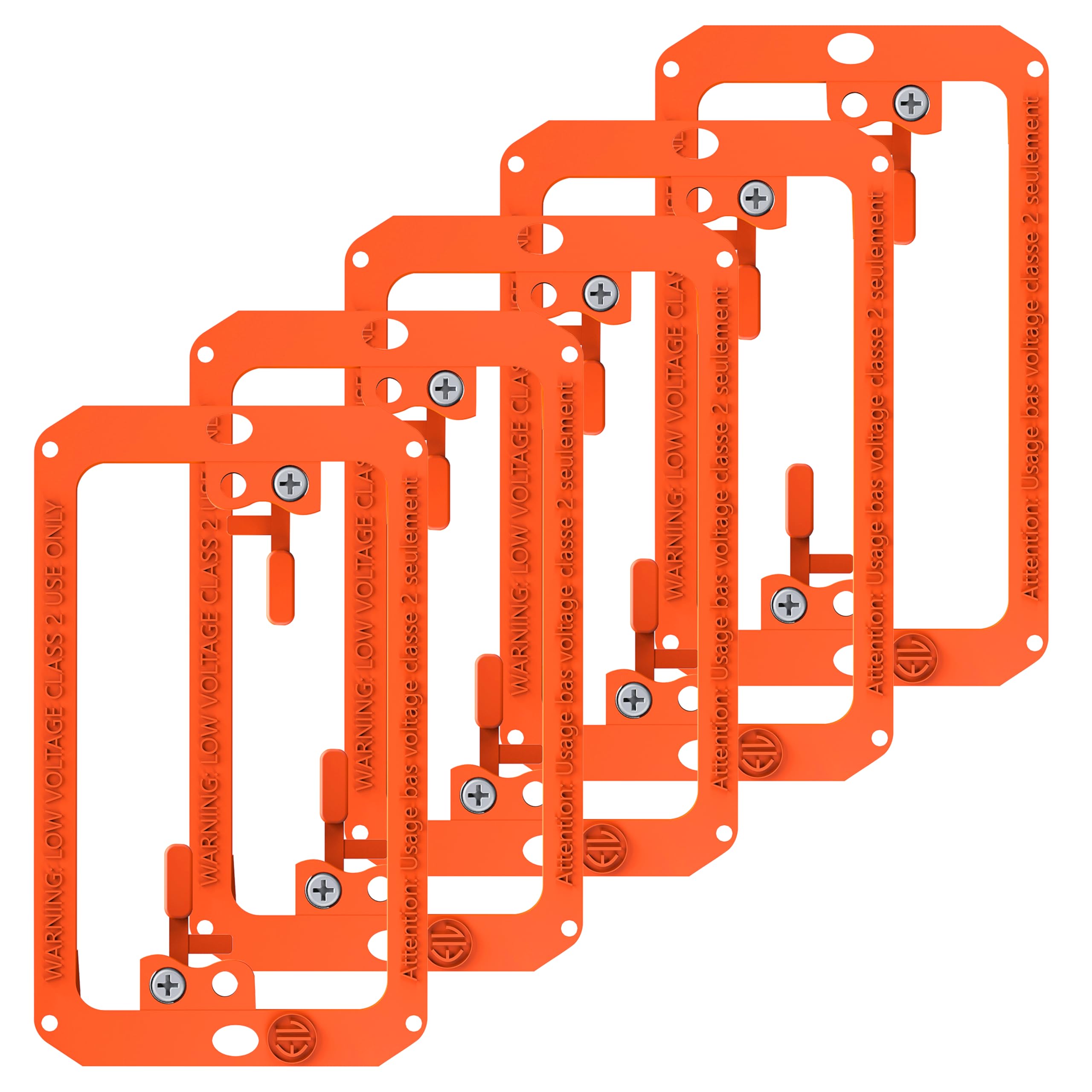 Lot de 5 supports de montage basse tension 1 bande pour plaques murales de sortie de cloison sèche – Support de plaque murale pour vieux travaux, fils téléphoniques, câbles réseau, HDMI, câble coaxial