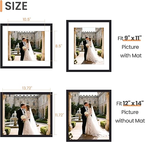 Vista 418 de upsimples - Portarretratos de 8.5 x 11 pulgadas, para fotos de 6 x 8 pulgadas con paspartú o de 8.5 x 11 pulgadas sin paspartú, marcos de fotos