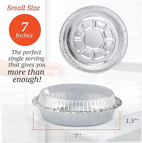 Miniatura 2 de Spare Essentials Paquete de 55 sartenes redondas de aluminio de 7 pulgadas con tapas, sartenes de papel de aluminio con tapas transparentes,