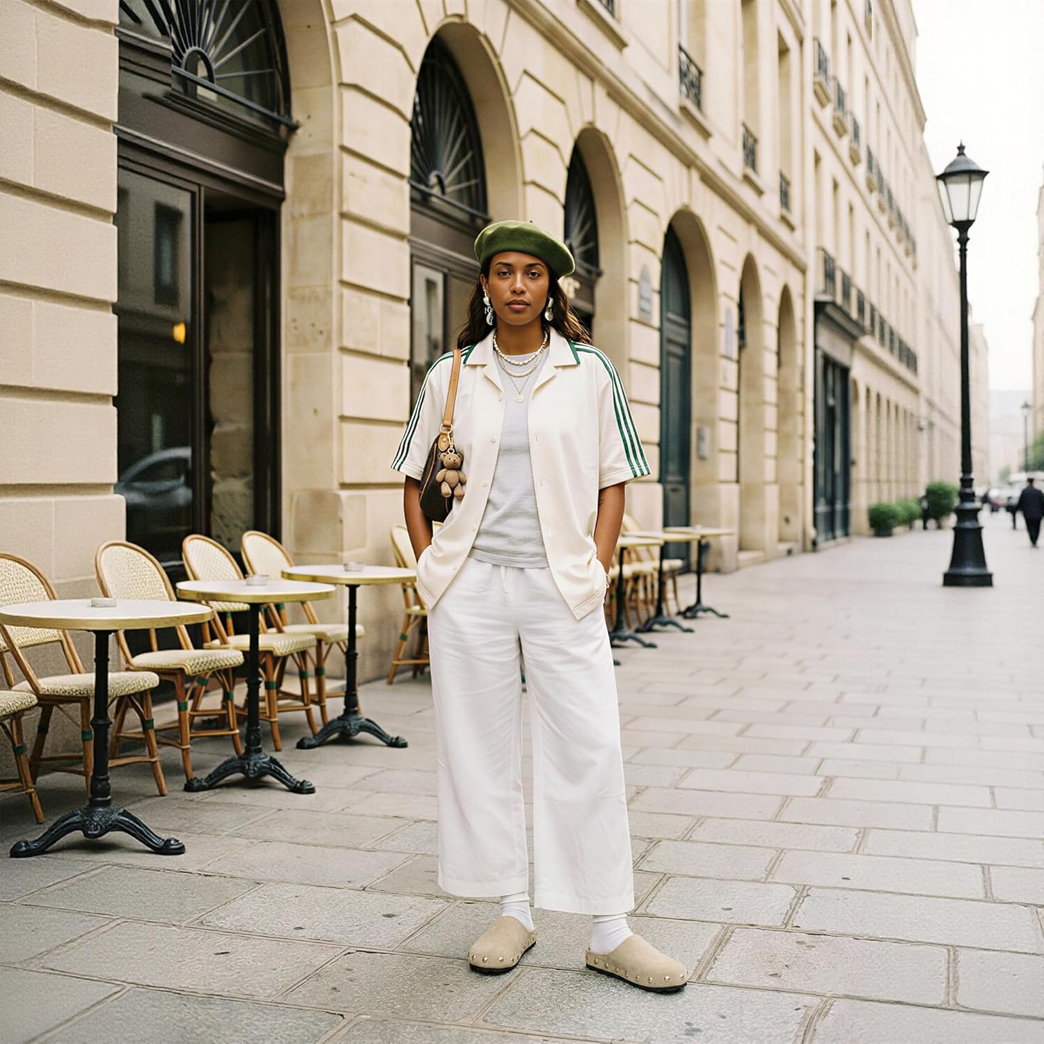 Clogs for Women Slip on Faux Suede Studded Mules Comfortable Footbed Mule Potato Shoes for Women - Image 3