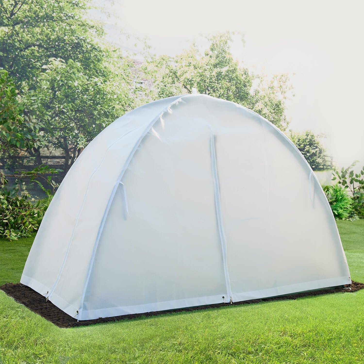Coopers of Stortford - Garden Fleece Crop Cover with Zip Opening - Frost Protection Plant Coverm, Made from Non Woven Fleece - 1.8 x 0.9 x 1.2m