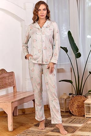 Kad n Desenli Pijama Tak m ,%100 Viskoz, 38 Beden