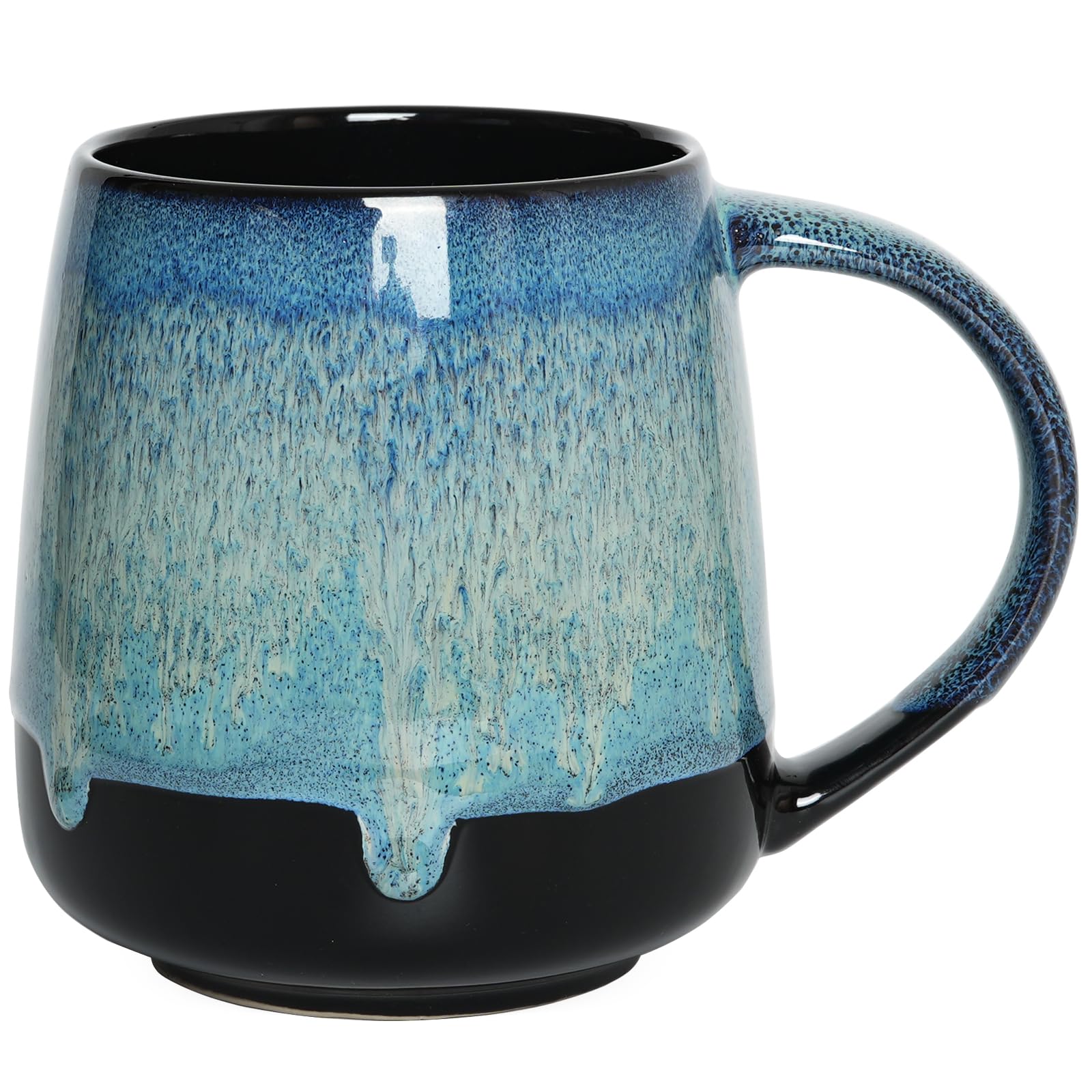 Bosmarlin Extra Large Ceramic Coffee Mug, 23 Oz, Microwave and Dishwasher Safe, Reactive Glaze, Big Oversized Tea Cup (Blue)