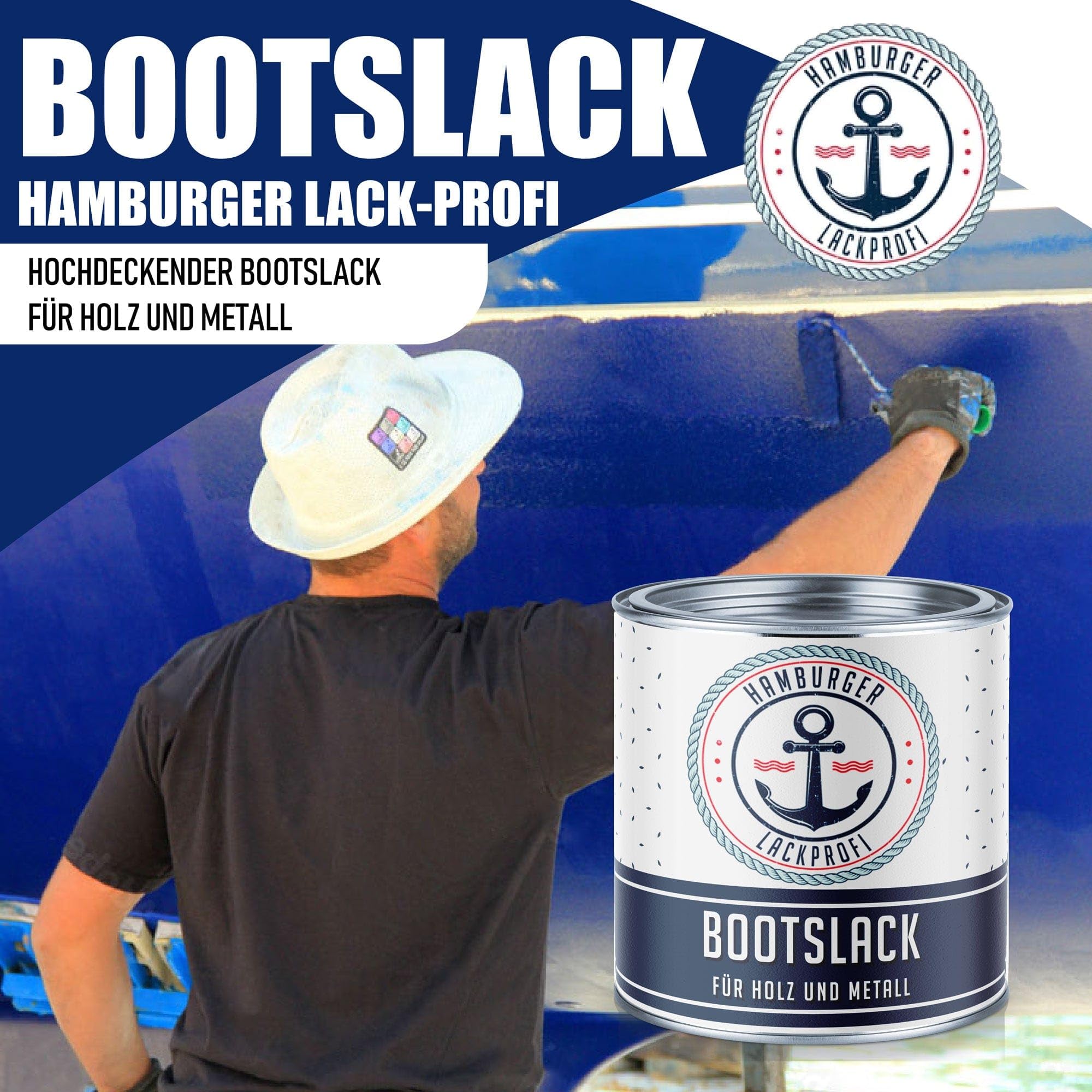 Hamburger Lack-Profi 2K Bootslack GLÄNZEND Zeltgrau RAL 7010 Grau für GFK/Kunststoff/Polyester Yachtlack Yachtfarbe Bootsfarbe