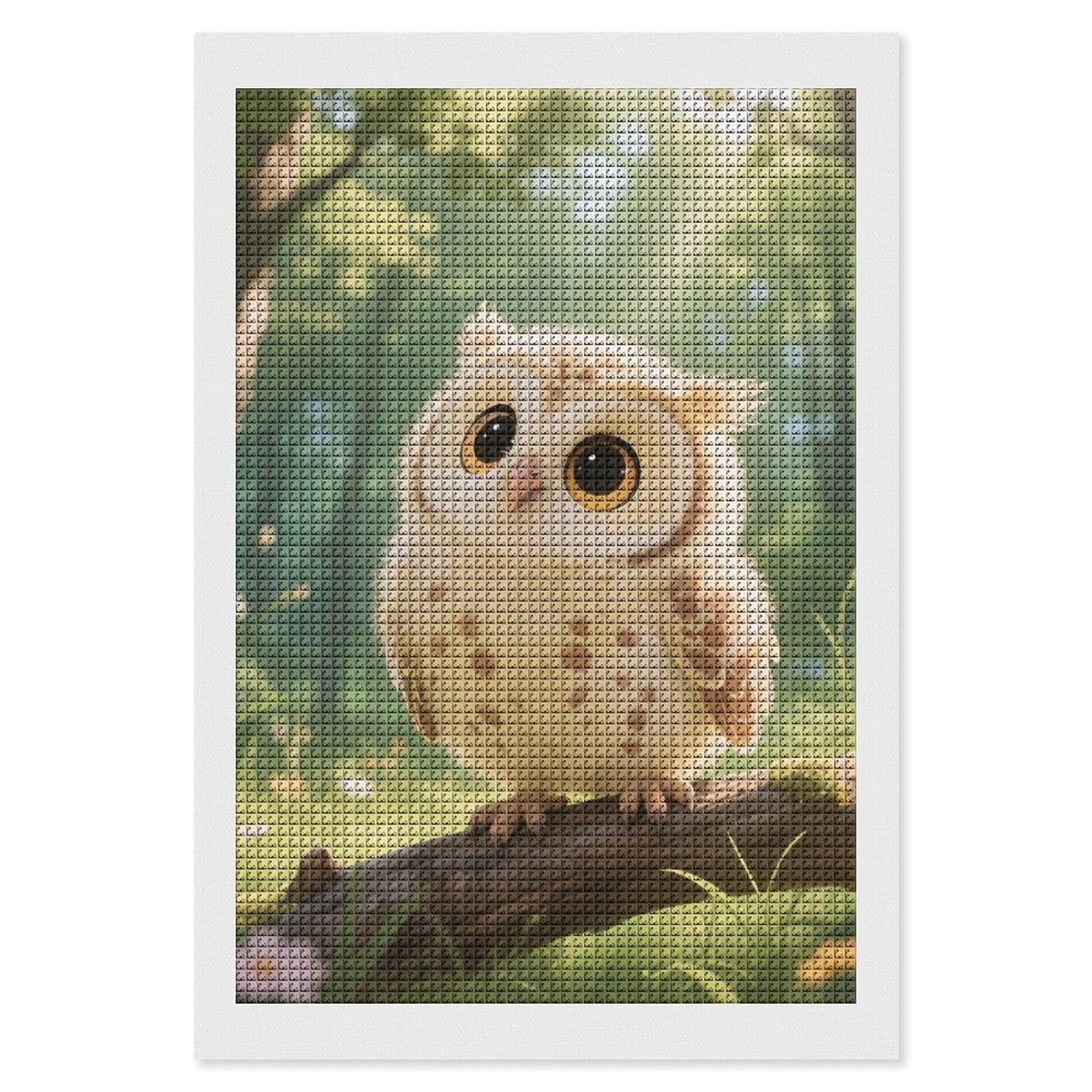 FodPand Cute Owl Cub 5D Diamond Painting Kits for Adults Beginners Full Drill Square Diamond Dots Pictures Gem Art Supplies for Home Wall Room Decoration DIY Craft Set Gift 8x12