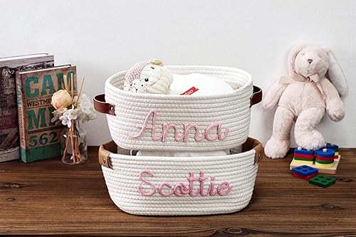 Vista 6 de Cesta de regalo personalizada para bebé, cesta de regalo personalizada para baby shower, cesta de bebé con nombre personalizado, set de regalo