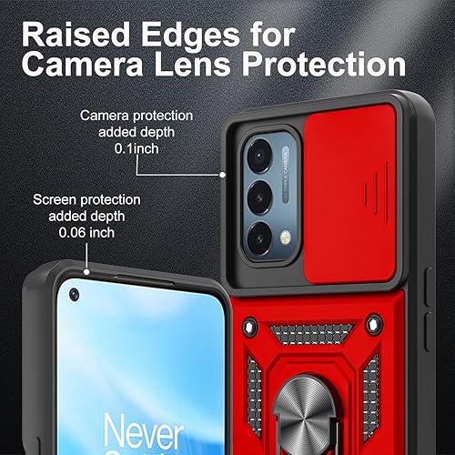 Miniatura 8 de YKHJKLEC Funda protectora para OnePlus Nord N200 5G con 2 protectores de pantalla HD, resistente a prueba de golpes con rotación de 360 con soporte