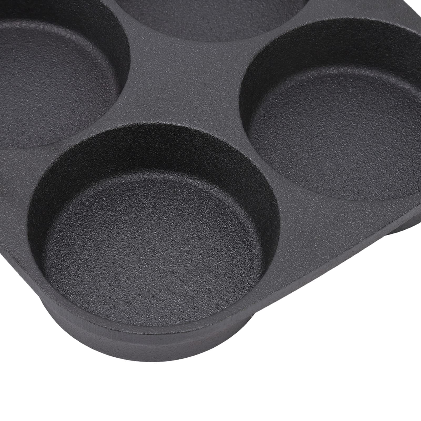 Sartén para huevos, hierro fundido duradero con de madera, sartén antiadherente 4 tazas para desayuno familiares, cocinas domésticas y camping