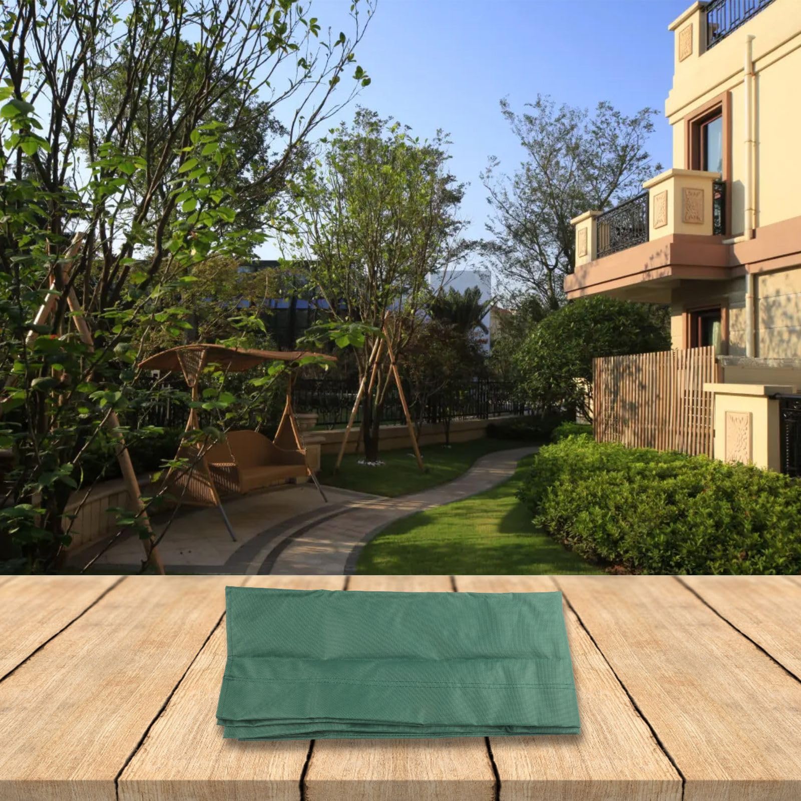 Coprisedile per dondolo da giardino, tessuto Oxford 600D, coprisedia per tutte le altalene da giardino, per sedie a 2 posti, 115 x 48 x 48 cm (verde scuro)