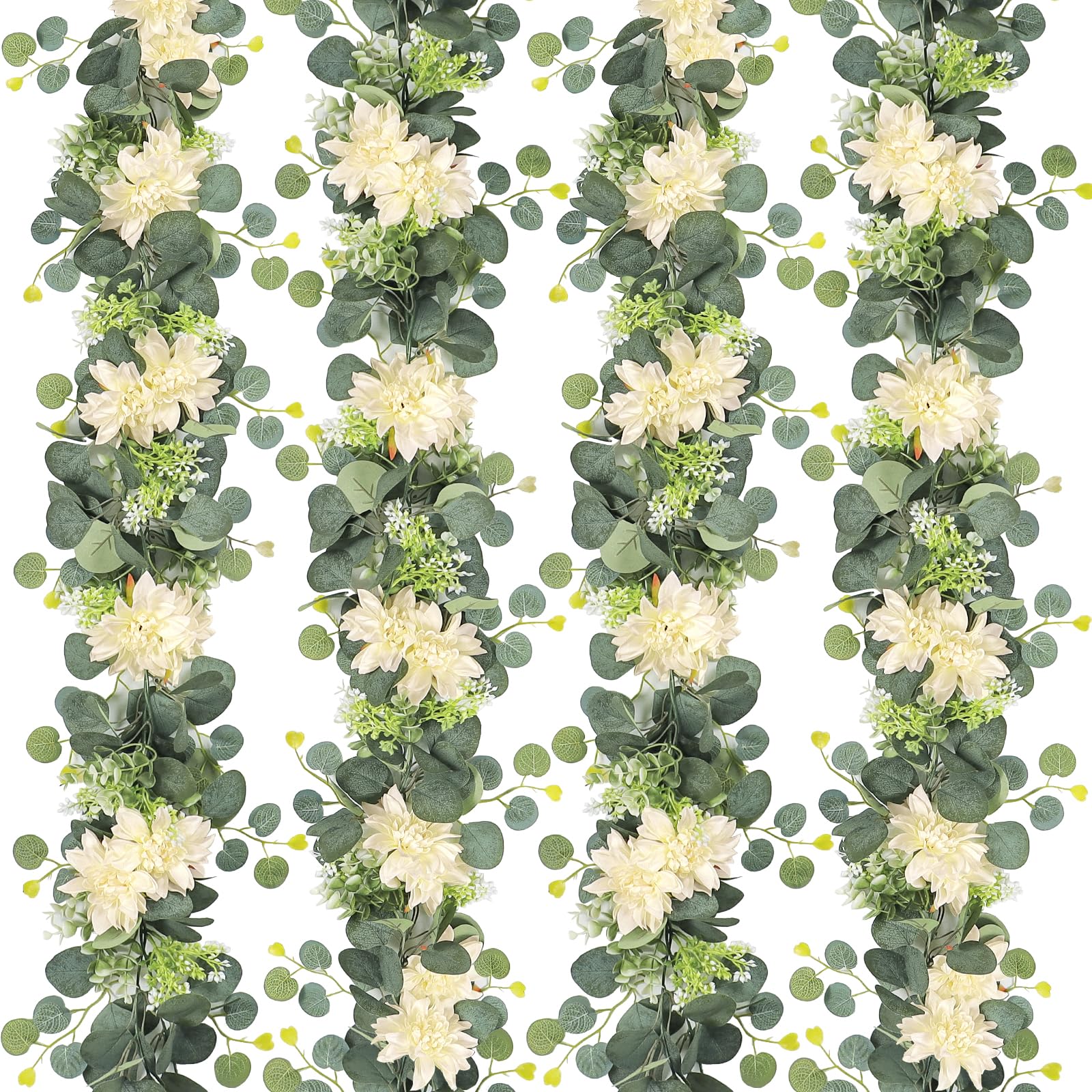 Dremisland 4-Pack Eucalyptus & Dahlia Garland