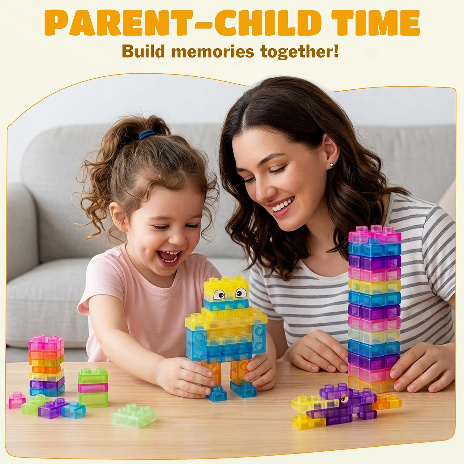 60 PCS Sensory Gummy Blocks, Squishy Stacking Toy for Toddlers image 4