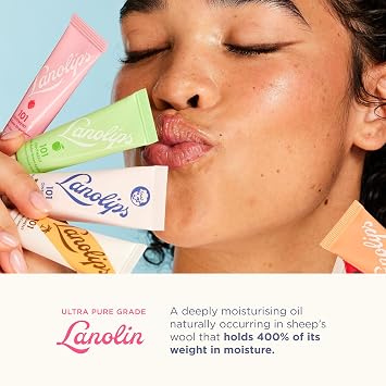 Lanolips Original & Coconut Set Original Superbalm (0.52 oz) + Coconutter (0.35 oz) Multipurpose Lanolin Lip Balms for Hydrated Lips, Cuticles & Dry Skin