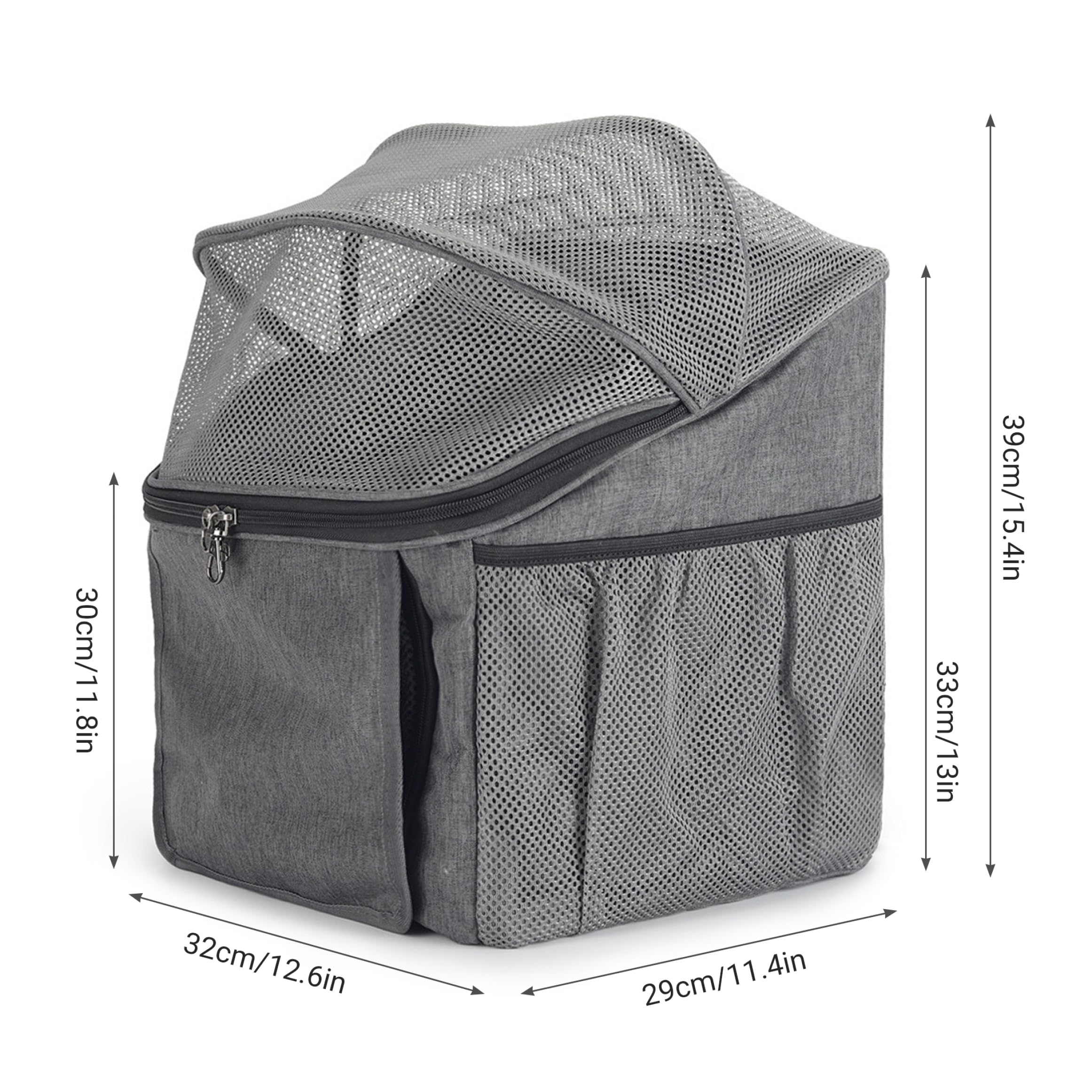 Panier de vélo pour Chien, Panier de vélo pour Animaux Compagnie avec Boucle à dégagement Rapide, Porte-Chat Multifonctionnel pour Sac à Dos, Sac Main et lit Repos intérieur, Gris, Chien