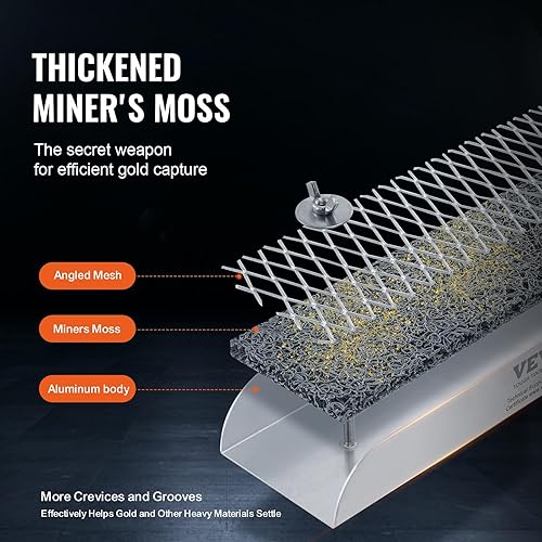 Miniatura 5 de VEVOR Mini kit de cacerola de oro de 12 pulgadas, equipo de minería de oro de aleación de aluminio de 12 pulgadas, kit de prospección de oro de 16
