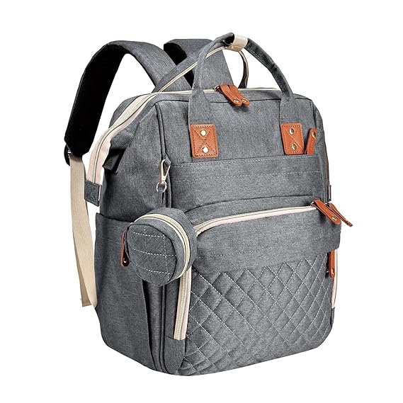 ztbagages Diaper Bag Backpack, Multifunction Baby Nappy Changing Back Pack for Mom and Dad, Waterproof Nursing Travel Tote With Insulated Pockets, Stroller Straps, USB Charging Port, Dark Grey, Dark