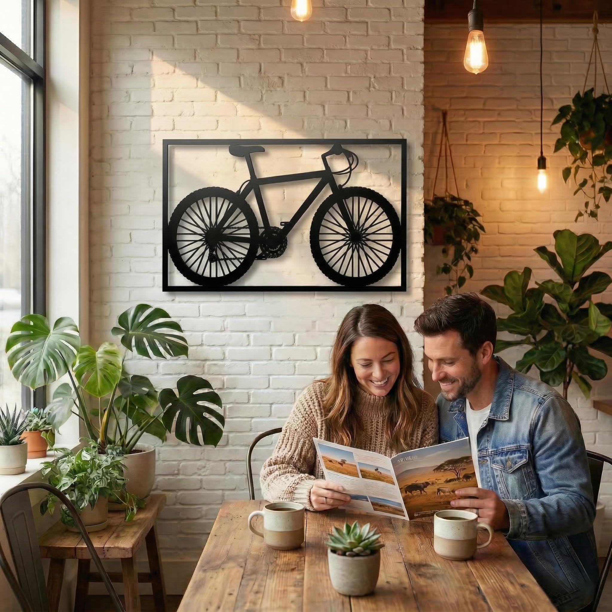 DEKADRON Decorazione da parete in metallo, decorazione da parete in metallo per ciclisti, regalo per amanti della bicicletta, decorazione per la casa, decorazione da parete, cartello in metallo per