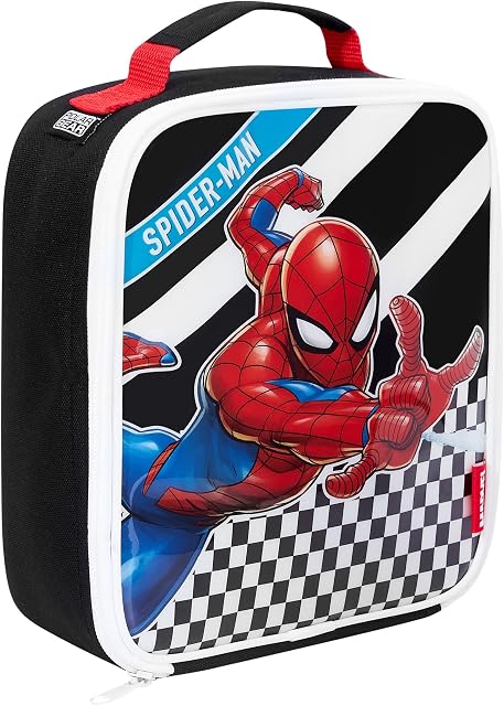 Marvel Spider-Man Insulated Kids Lunch Handle, Official Merchandise by Polar Gear  600D Polyester Food Cooler, Reusable Food & Drink Thermal Cool Bag for School Nursery Snacks Picnic, Black, Red