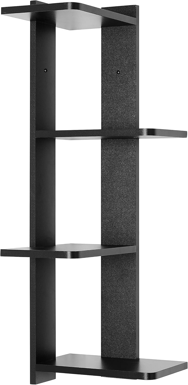 Danya B. Alvar Corner 4-Tier Floating Ledge Column Wall Shelf - Black