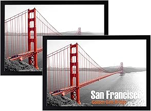 Frametory, 13x19 Black Poster Frame -Set of 2 - Wall Display, Landscape or Portrait, Hinged Sawtooth Hangers, Swivel Tabs - Acrylic Cover, Smooth Molding - Great for Art Prints, Photos, and Pictures - coolthings.us