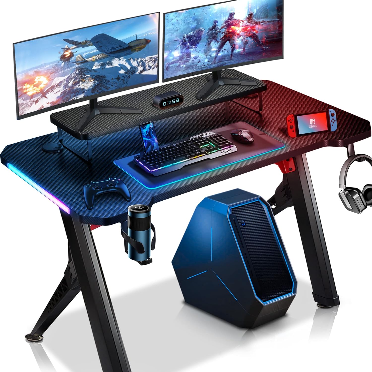 Nakyma Gaming Desk with LED Desk Gaming