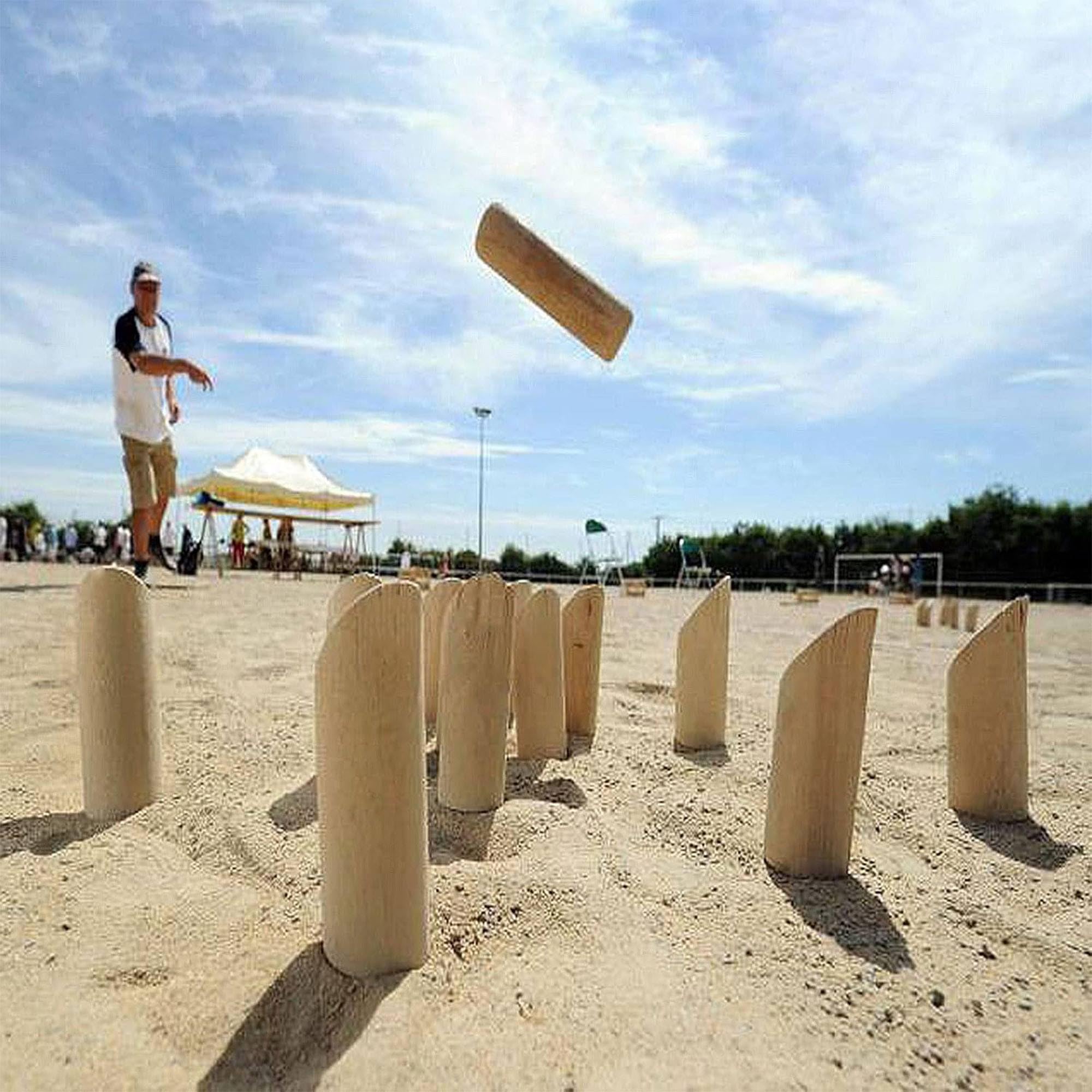 WELL HOME MOBILIARIO & DECORACIÓN Set KUBB 13 Pezzi Legno Naturale 20,4x10x25,5