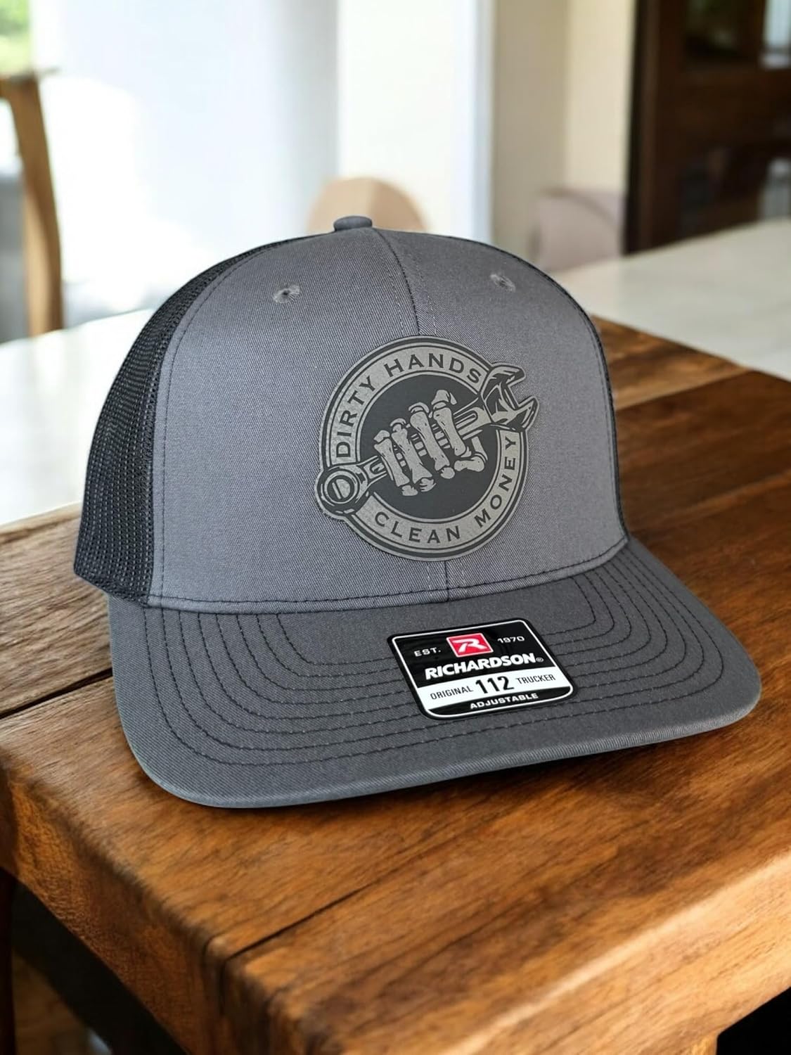 BUBBLEHEAD INK Dirty Hands Clean Money Hat, Blue Collar Hat, Mens Hats Funny for Hardworking Gentlemen