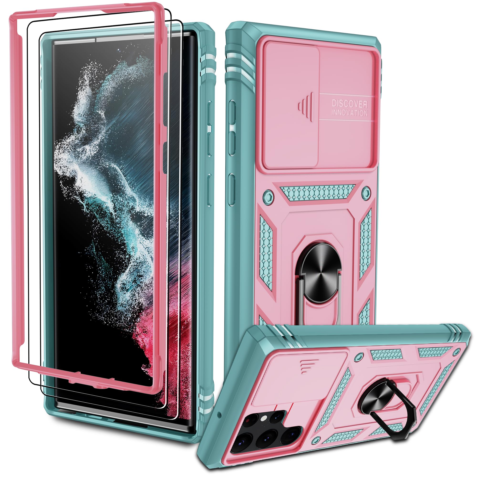 Kompatibel mit Samsung Galaxy Hülle, Eingebetteter Ständer Militärgrad Schutzhülle Handyhülle Starke Stoßfestigkeit Samsung Schutzhülle Samsung Galaxy case Cover