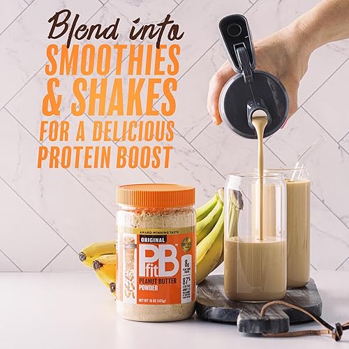 Miniatura 4 de PBfit Mantequilla de maní en polvo de chocolate, 15 onzas + mantequilla de maní original PBfit en polvo, 15 onzas