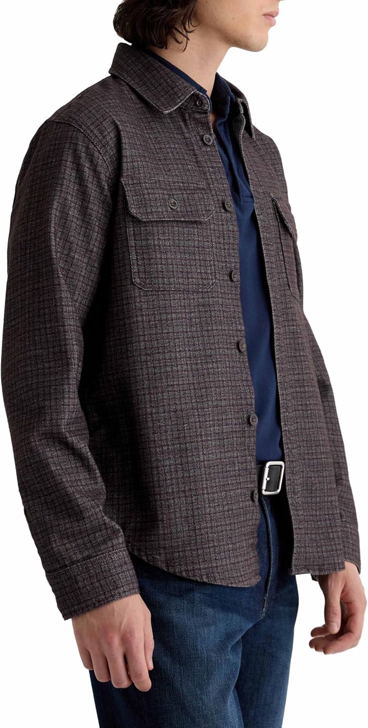 AG Adriano Goldschmied Men's Wesley Relaxed Fit L/S Utility Shirt