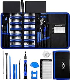 XOOL Conjunto de chaves de fenda de precisão 140 em 1, kit de ferramentas profissionais de reparo de laptop, ferramenta de reparo eletrônico com 120 pontas magnéticas, compatível com Macbook, iPhone,