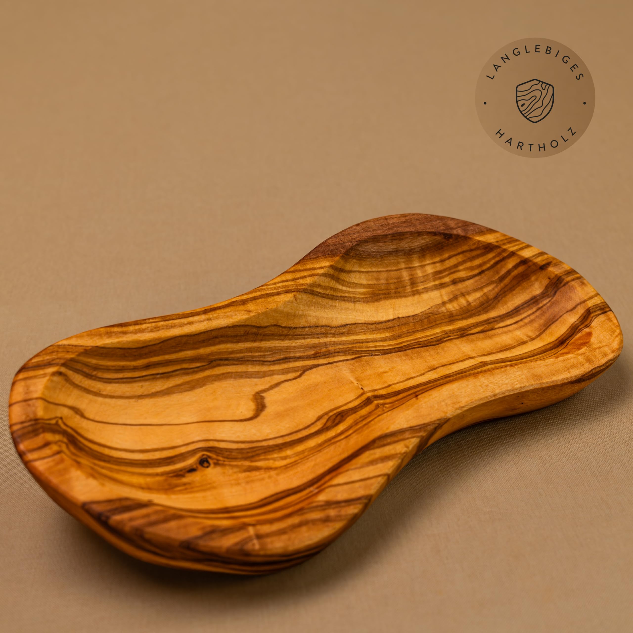 das Olivenholzbrett® / Nierenmiseczka z drewna oliwkowego/miseczka z drewna oliwkowego/miseczka na tapasy z drewna oliwkowego/miseczka na przystawki z drewna oliwkowego / 22 cm