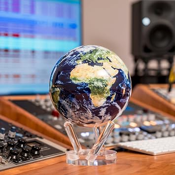MOVA Globe Earth with Clouds Set 8.5 and 4.5 Solar-Powered Globes | Silent Motion | No Batteries or Wires | Dual Size Gift Bundle for Space Lovers