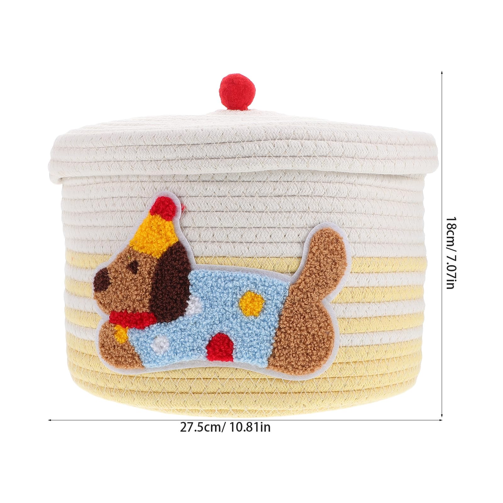 Abaodam Panier de Rangement Voiture en Coton Tissé avec Couvercle Anti-poussière, Grand Panier Décoratif de Chien, Organisateur Élégant pour Intérieur de Voiture