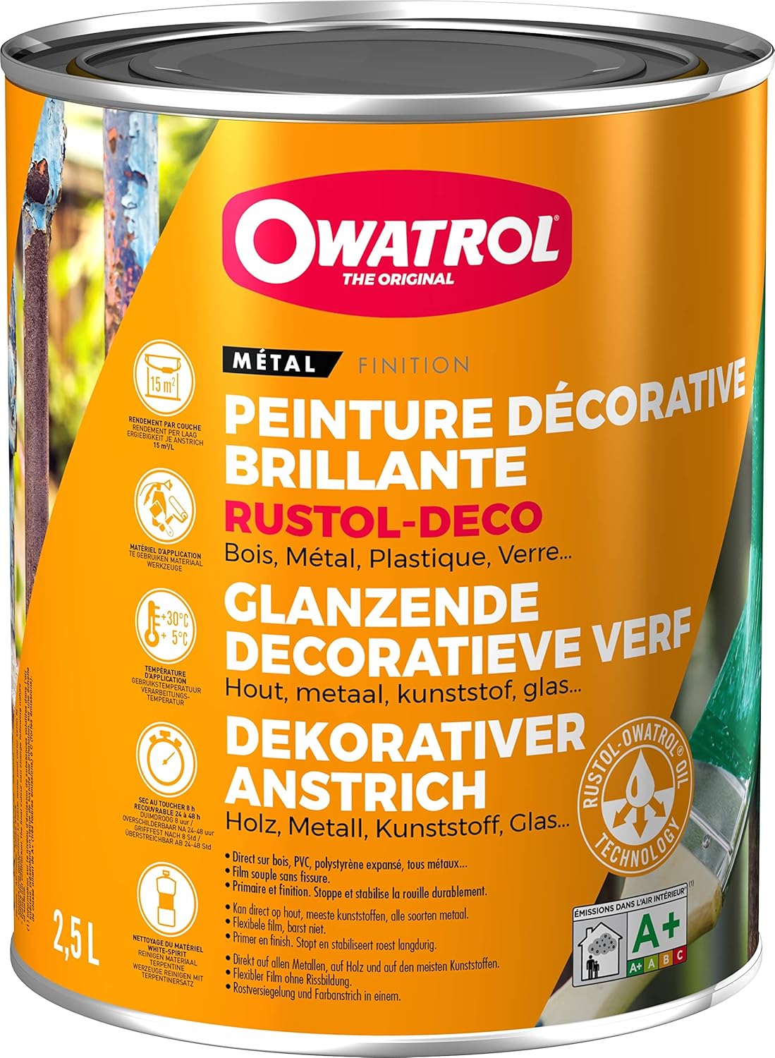 Owatrol Deco MultiSurface Paint RAL 9010 Pure White 0.75 Litre