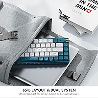 Vista 5 de R68 60% Wireless Mechanical Keyboard, 2.4GHz/Type-C/BT5.0, Hot Swappable Custom, Pre-lubed Yellow Switches RGB Gaming Keyboard, White & Blue