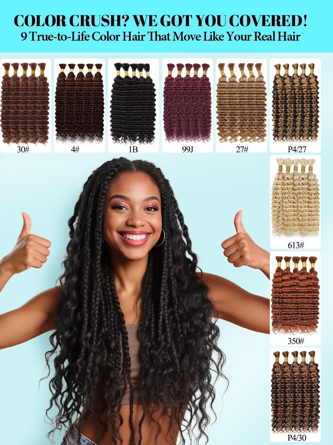 Amazon.com : 5 Bundles 20 Inch Boho Hair for Braiding 160g  display picture 3