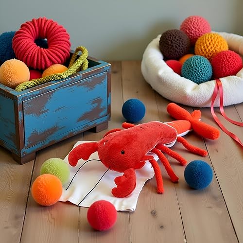 Miniatura 8 de Juguete masticable de langosta para perros, multiforma, cómodo al tacto, de peluche, para mascotas, sin relleno, juguetes de peluche arrugados para