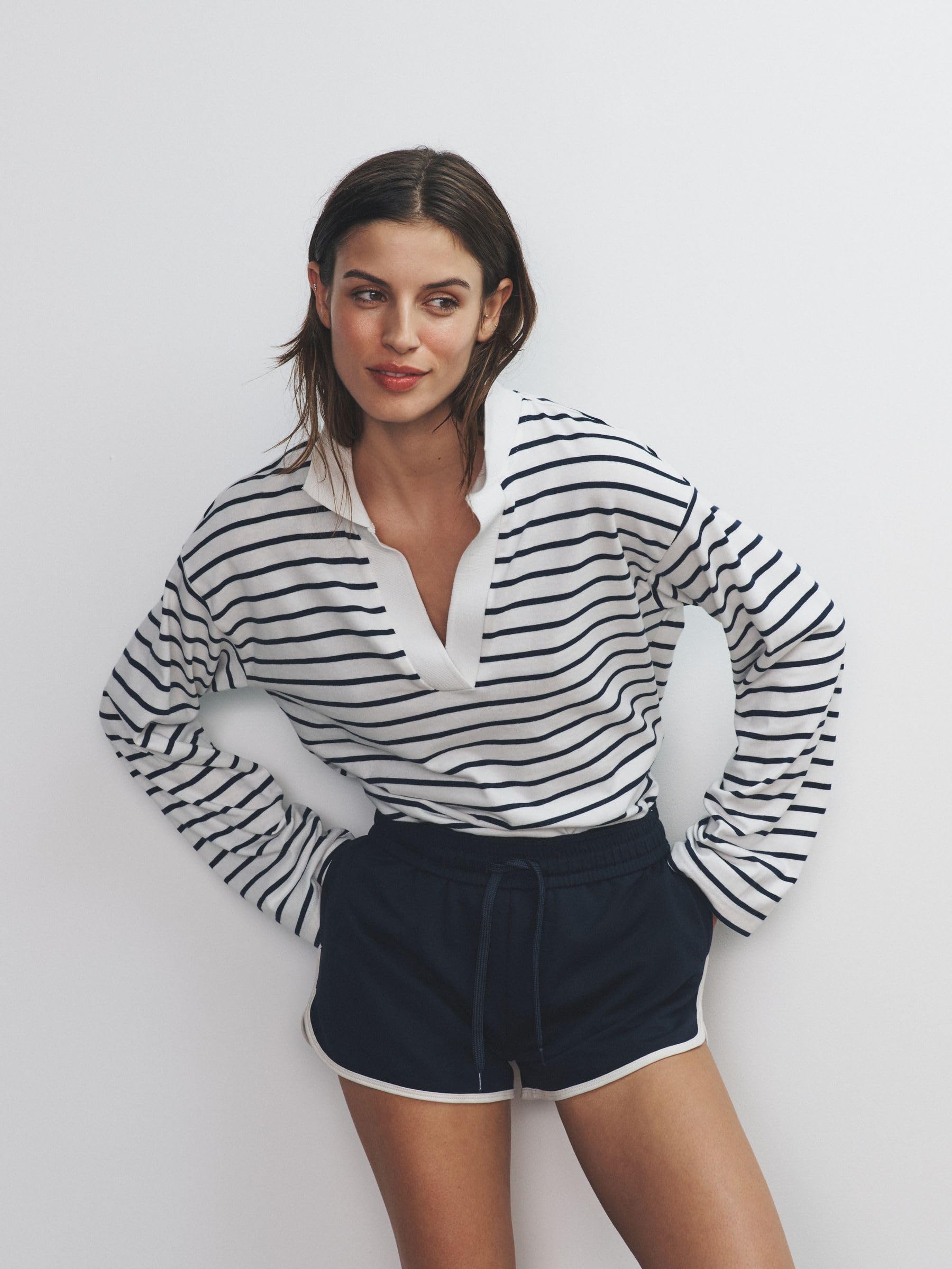 THE SET Damen Schwere Rugby-Langarmshirts, 3er-Pack