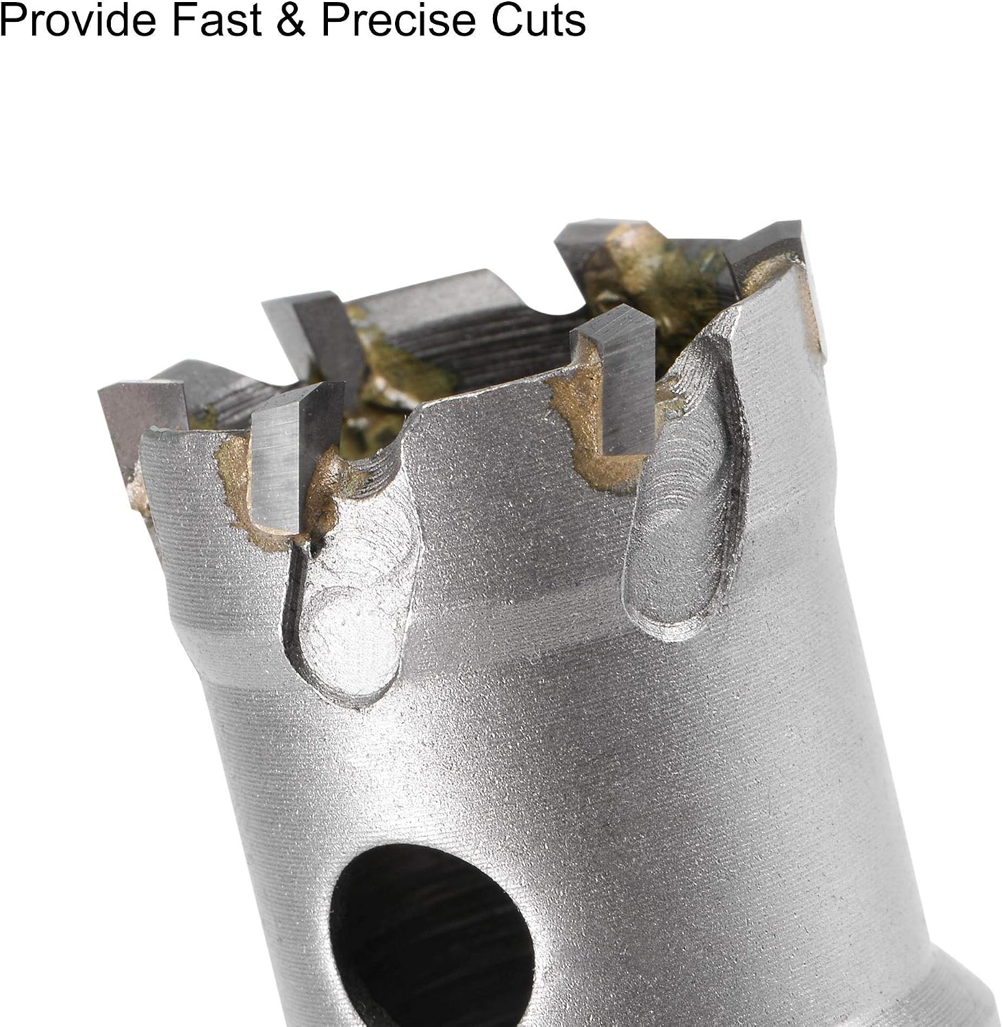 sourcing map 25mm Carbide Hole Cutter, Hole Saws for Stainless Steel Sheet Metal Non-slip Triangular Shank Limit Step - Image 5