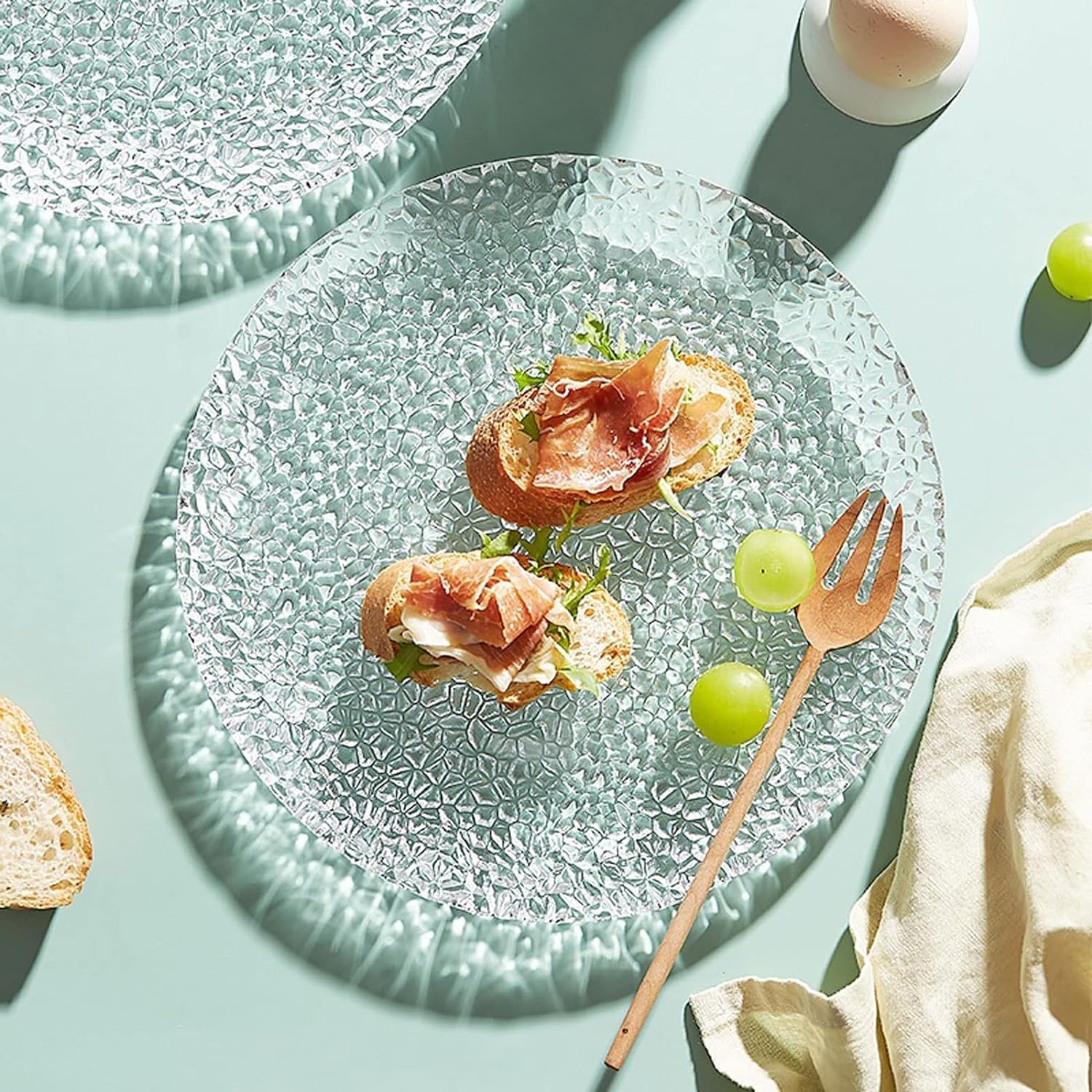 Elegant Glass Serving Plates - Set of 6 -7