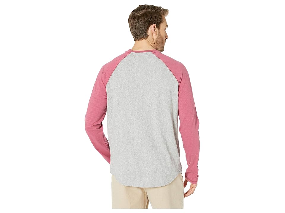 

True Grit Vintage Raglan Long Sleeve Tee (Vintage Cabernet/Heather Grey) Men's Clothing, Gray