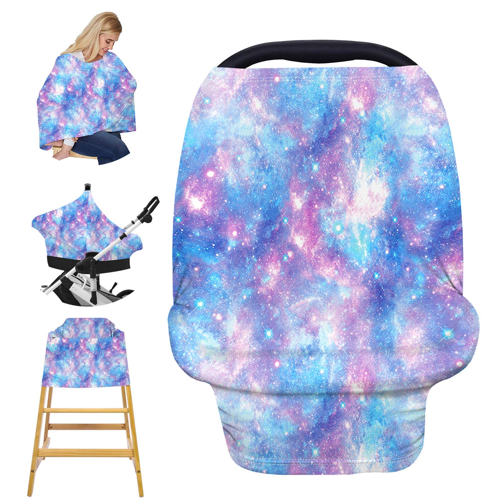Nursing Cover for Breastfeeding, Stretchy Car Seat Cover for Babies, Soft Breathable Breastfeeding Cover, Stroller Covers, Shopping Cart Cover, Multi-Use High Chair Cover, Baby Shower Gifts