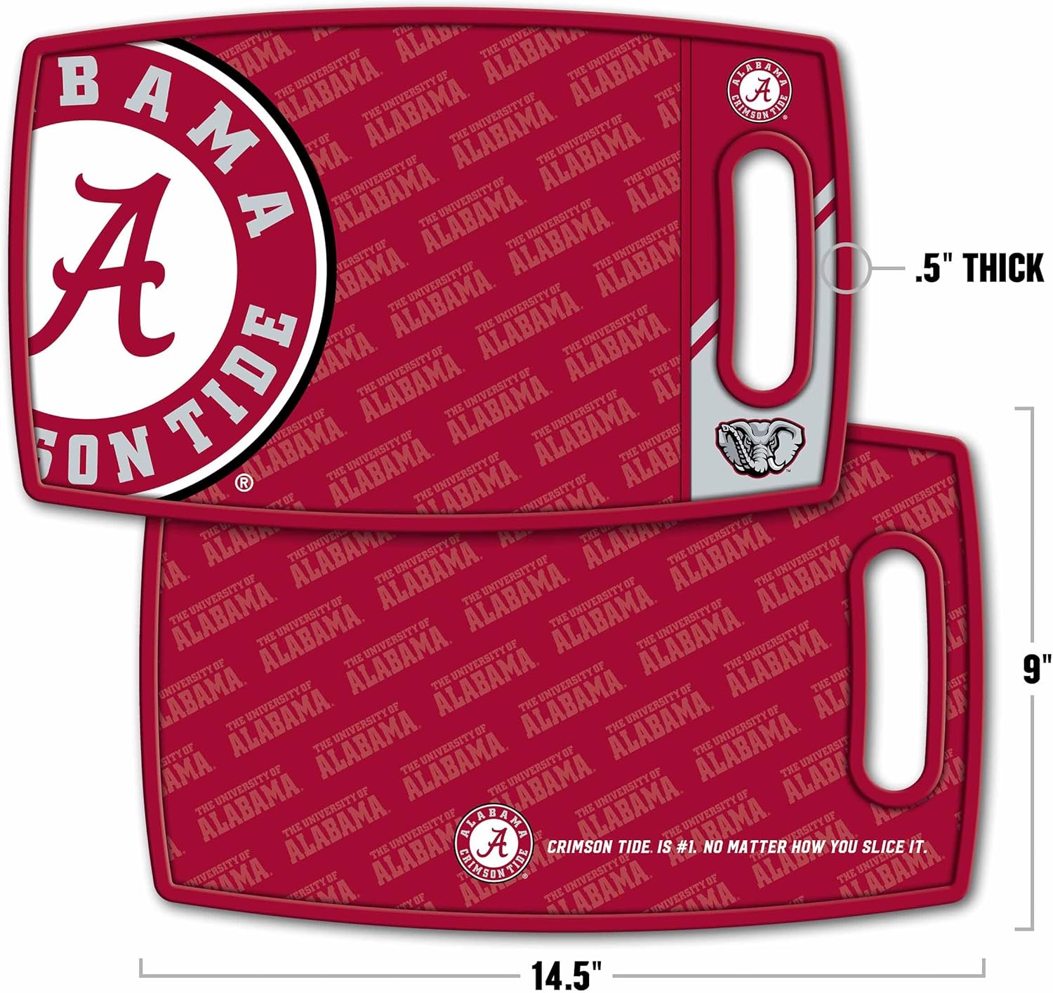 YouTheFan NCAA Spirit Series 3pc BBQ Set, 22" x 9" & NCAA Alabama Crimson Tide Logo Series Cutting Board
