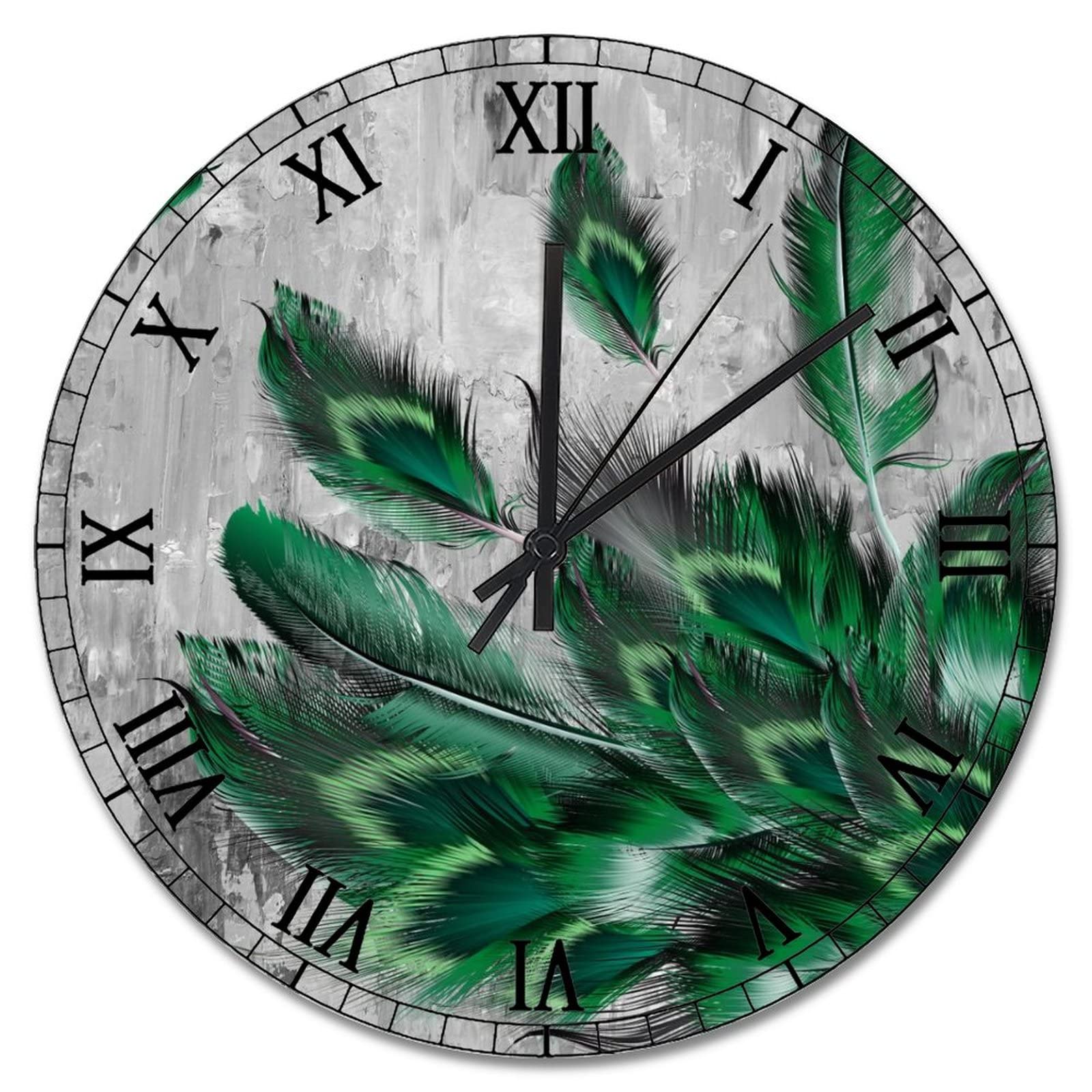 Horloge murale paon bleu pour briser la monotonie des murs blancs avec style rustique